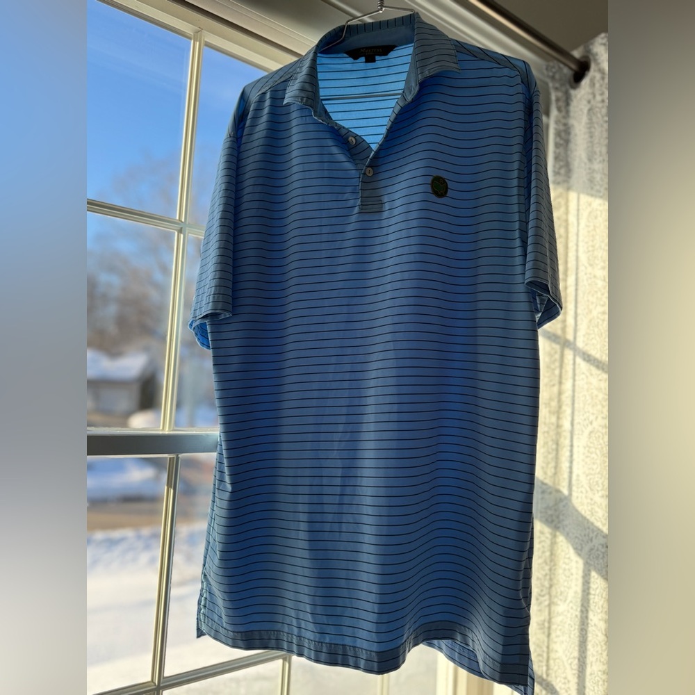 Masters Navy Striped Polo Shirt
